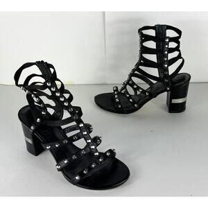 Stuart Weitzman Leather Studded Accents Short Gladiator Sandals EU 35.5 US 5.5